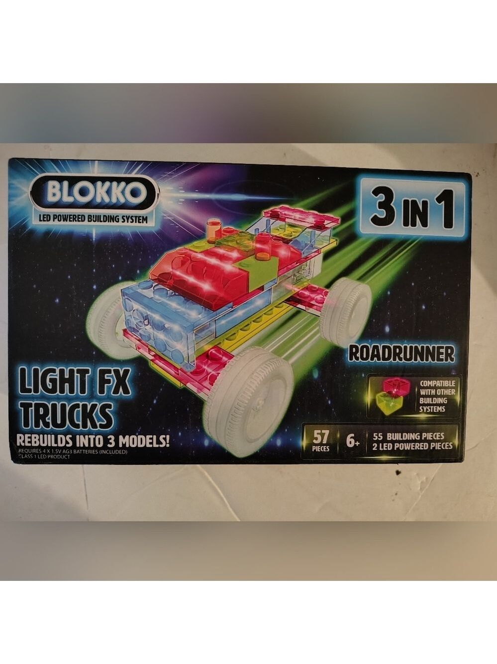 Collections Etc BLOKKO 3 in 1 Light FX Trucks Roadrunner, Multicolor